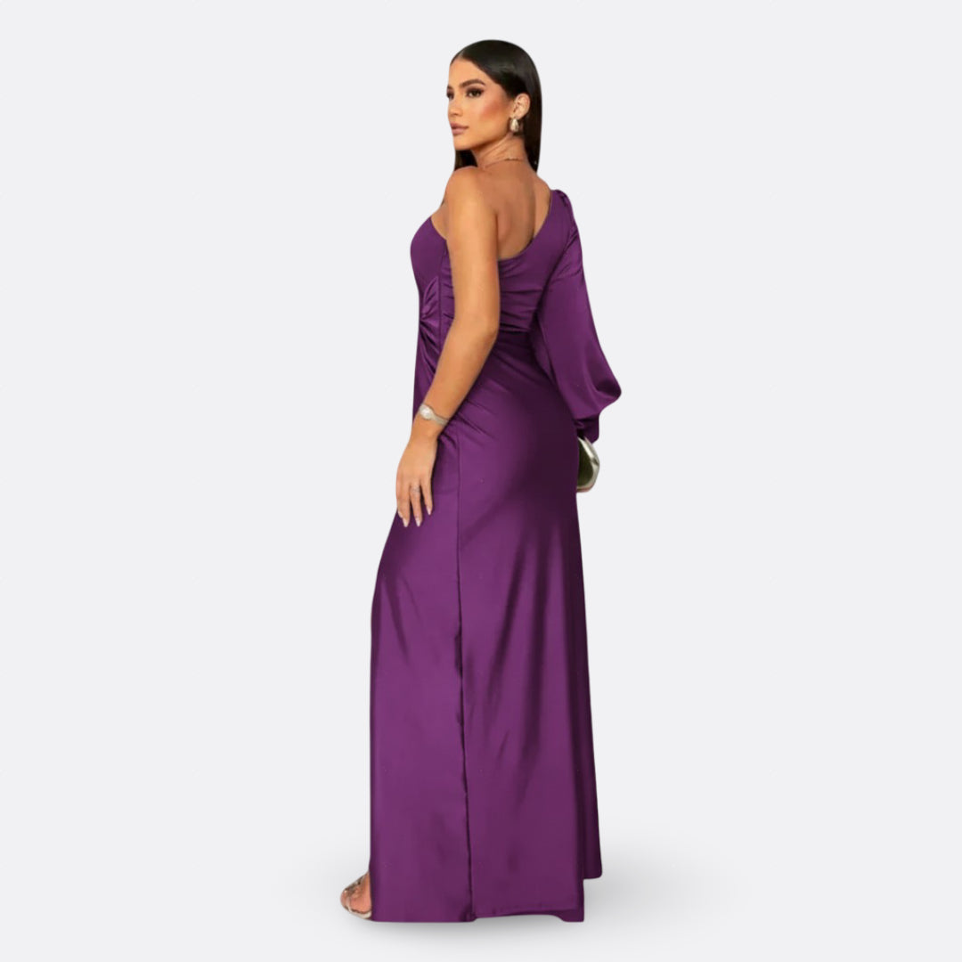 Luna | Vestido maxi elegante con diseño asimétrico