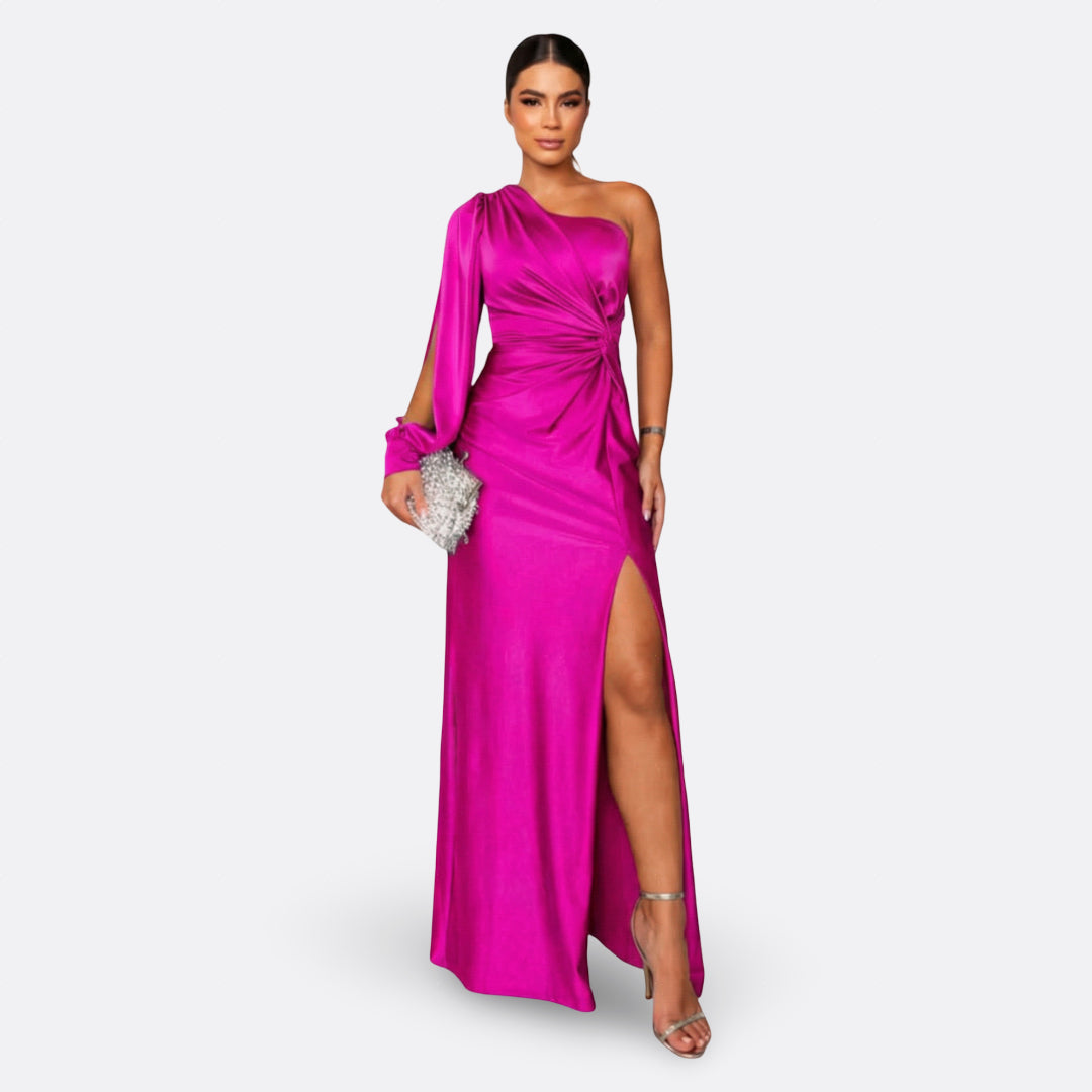 Luna | Vestido maxi elegante con diseño asimétrico