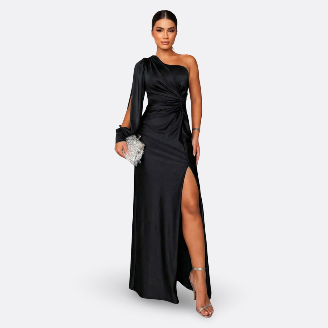 Luna | Vestido maxi elegante con diseño asimétrico