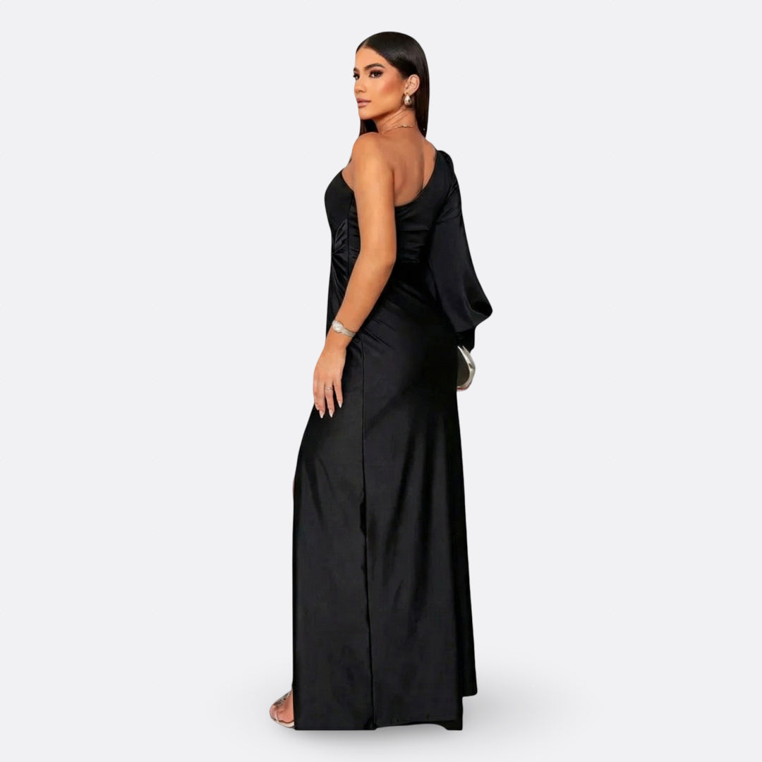Luna | Vestido maxi elegante con diseño asimétrico