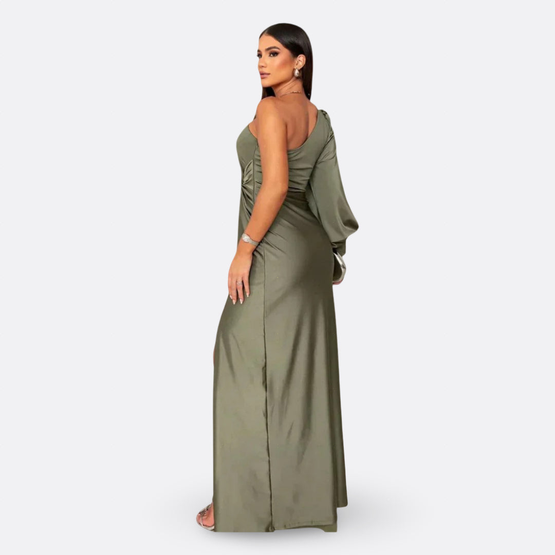 Luna | Vestido maxi elegante con diseño asimétrico