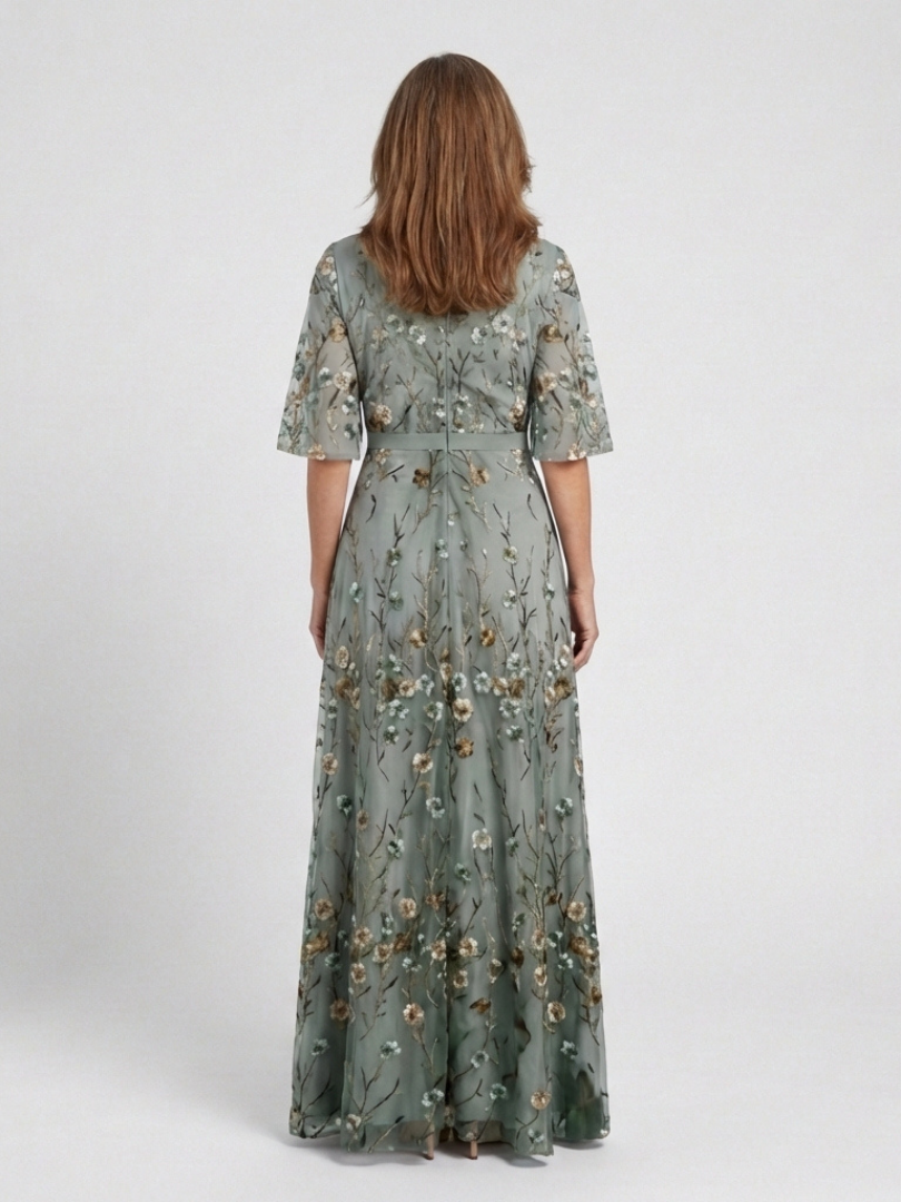 Elodie - Elegante vestido largo con estampado floral