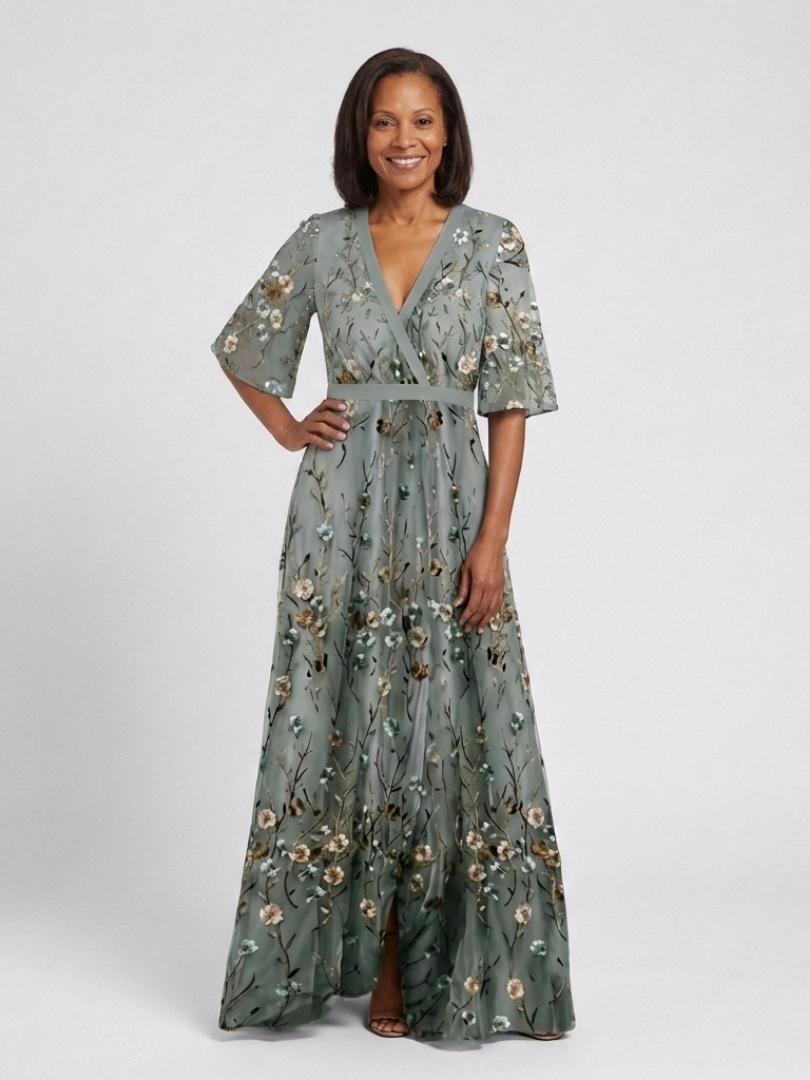 Elodie - Elegante vestido largo con estampado floral