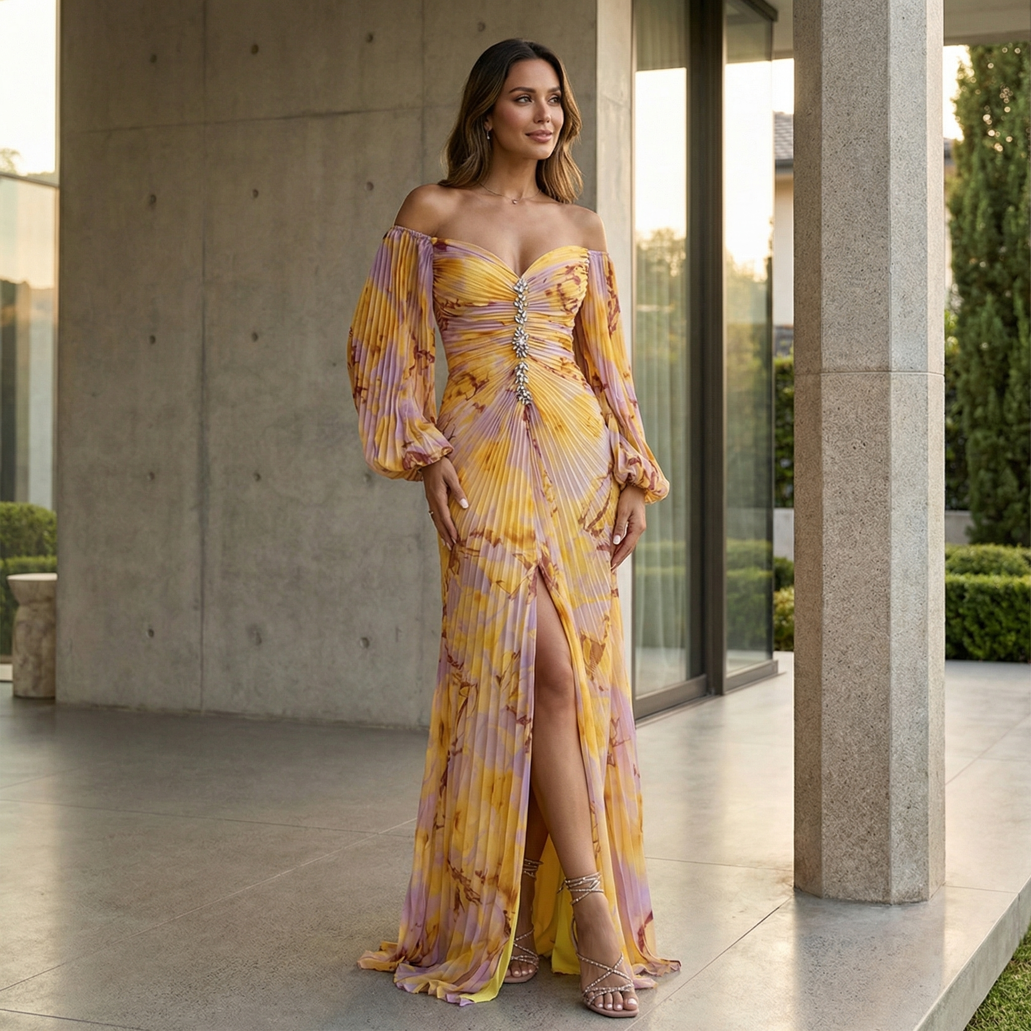 Rachel – Vestido con hombros al descubierto