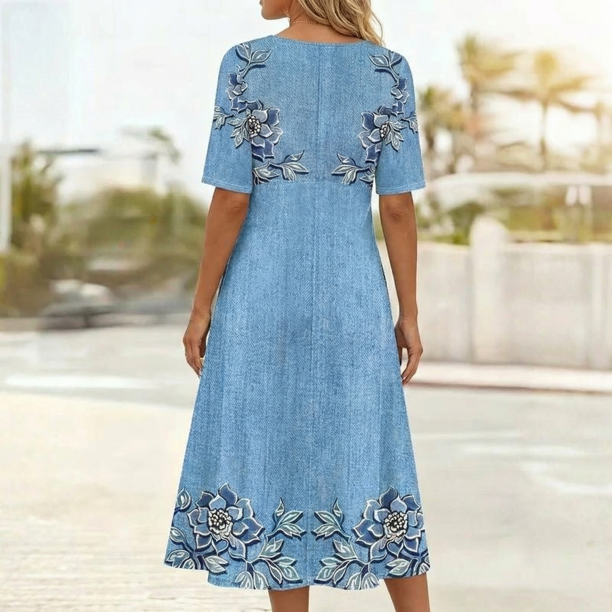 Solène – Vestido midi floral vintage