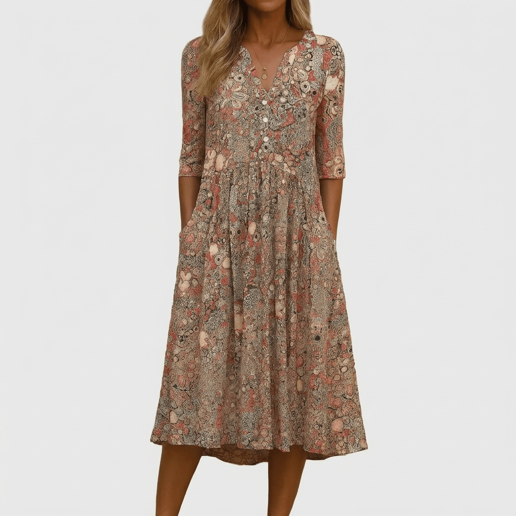 Lena – Vestido midi con escote en V