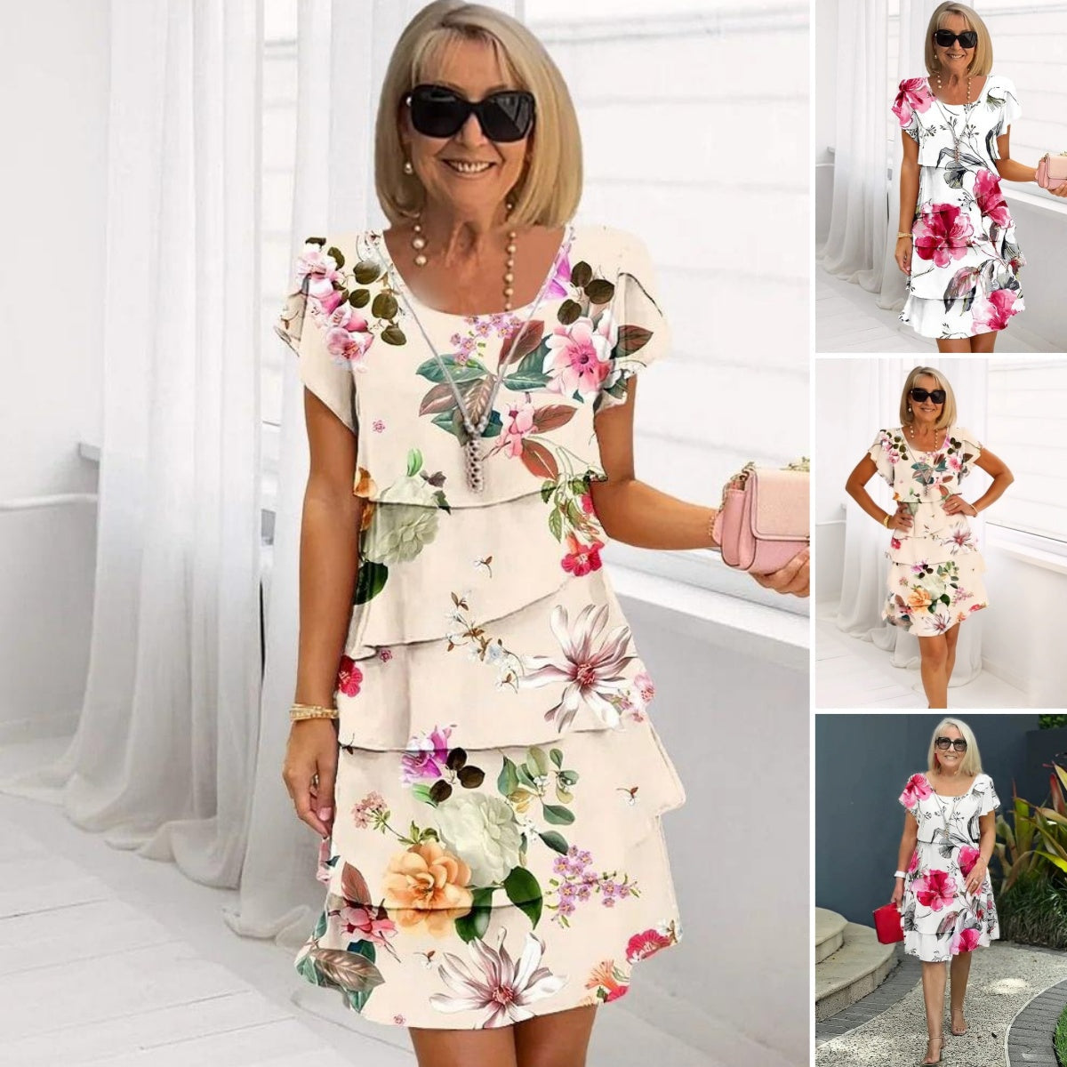 Floria – Vestido de cascada floral