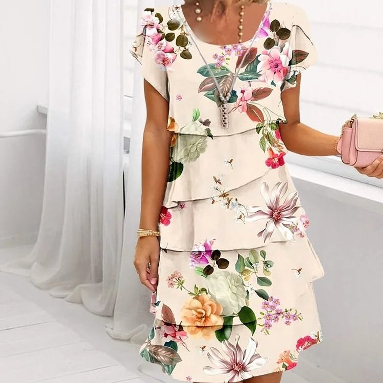 Floria – Vestido de cascada floral
