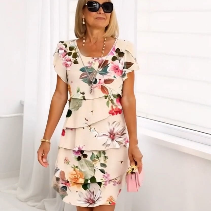 Floria – Vestido de cascada floral
