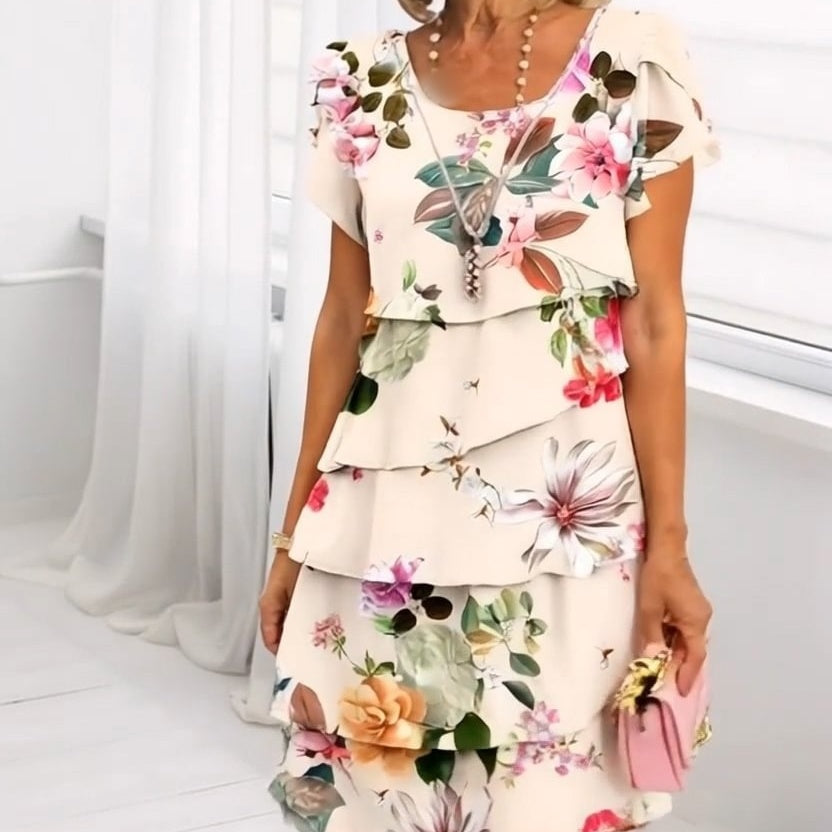 Floria – Vestido de cascada floral