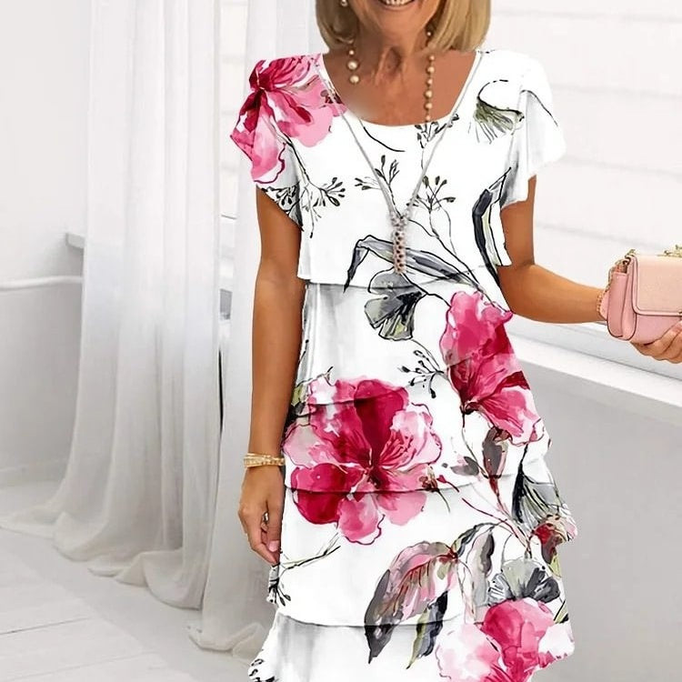 Floria – Vestido de cascada floral