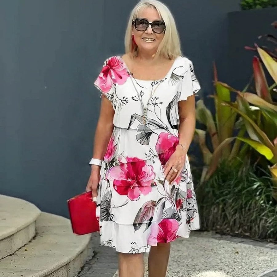 Floria – Vestido de cascada floral