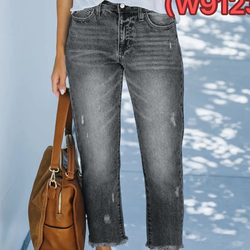 Avery – Jeans de pierna recta cortos en estilo retro