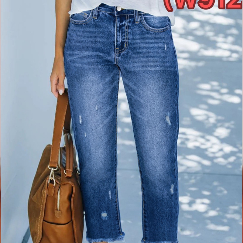 Avery – Jeans de pierna recta cortos en estilo retro