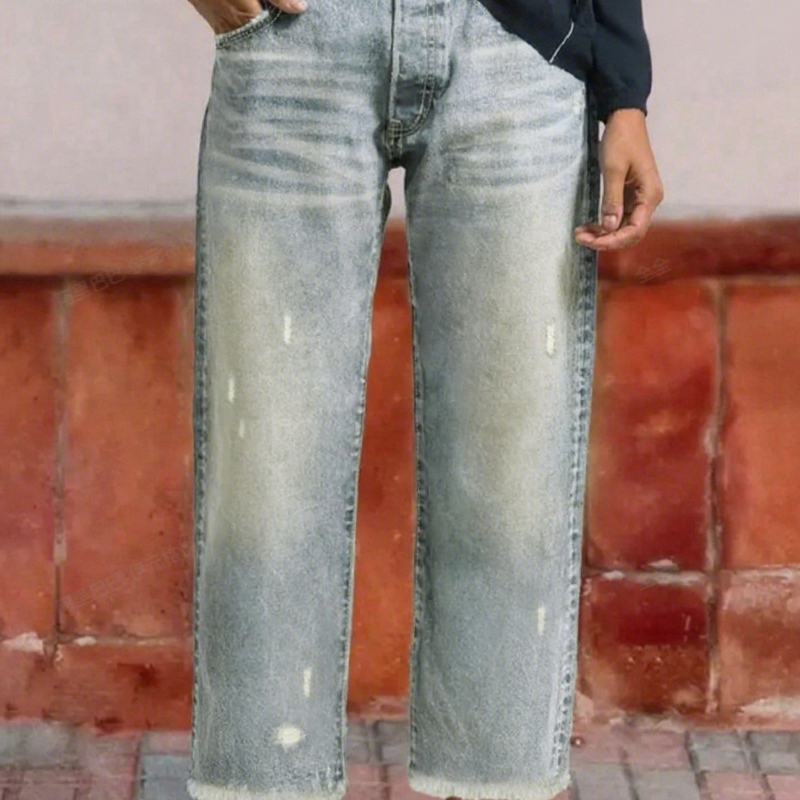 Avery – Jeans de pierna recta cortos en estilo retro