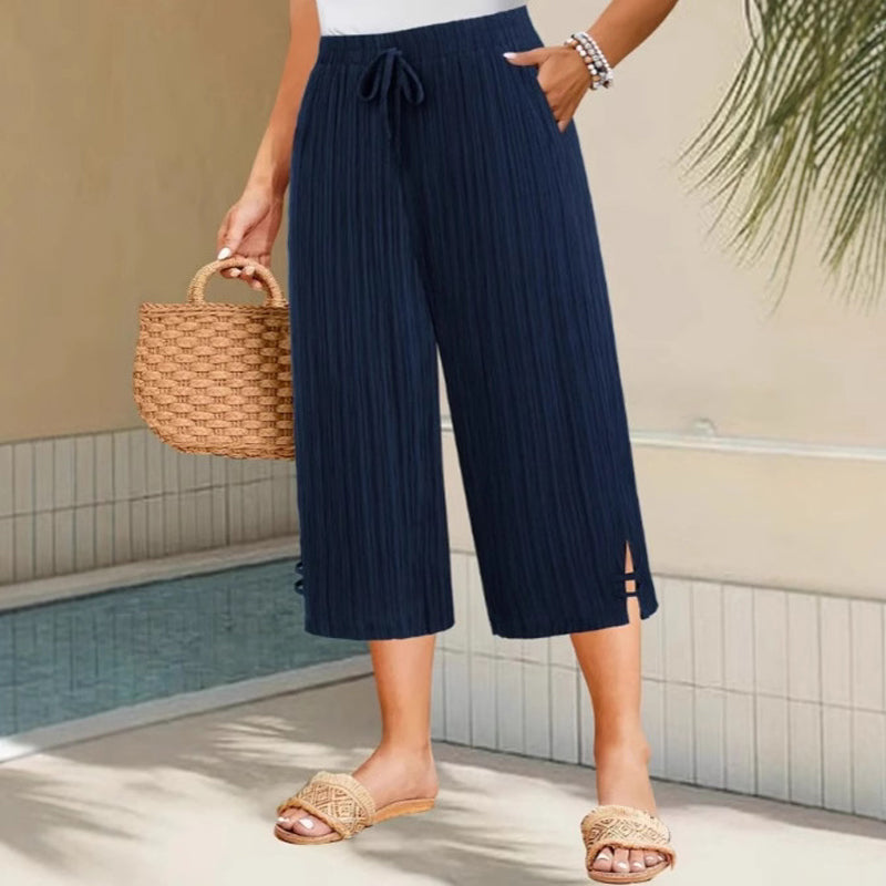 Lina – Pantalones Capri de pierna ancha