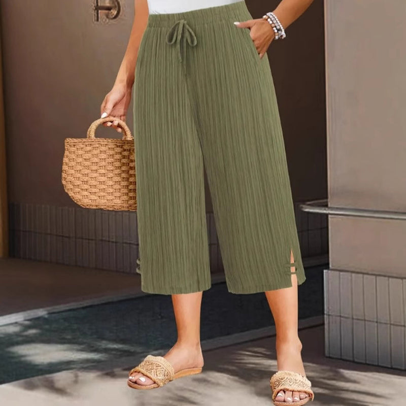 Lina – Pantalones Capri de pierna ancha