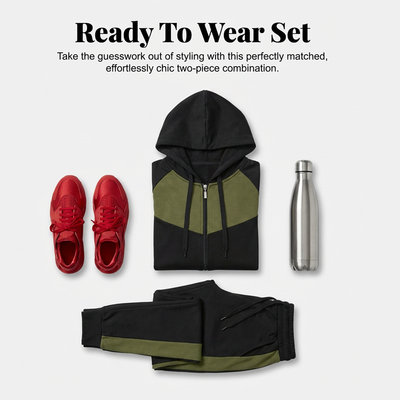 Ryder – Conjunto de felpa con cremallera deportiva