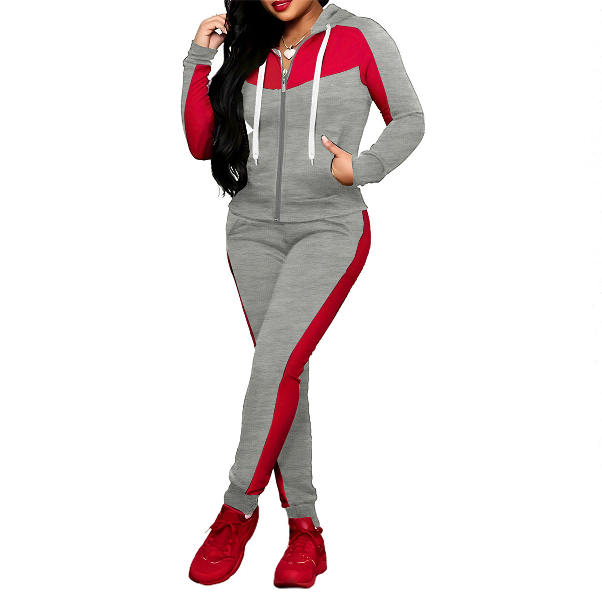 Ryder – Conjunto de felpa con cremallera deportiva