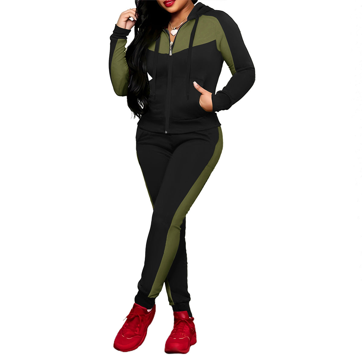 Ryder – Conjunto de felpa con cremallera deportiva