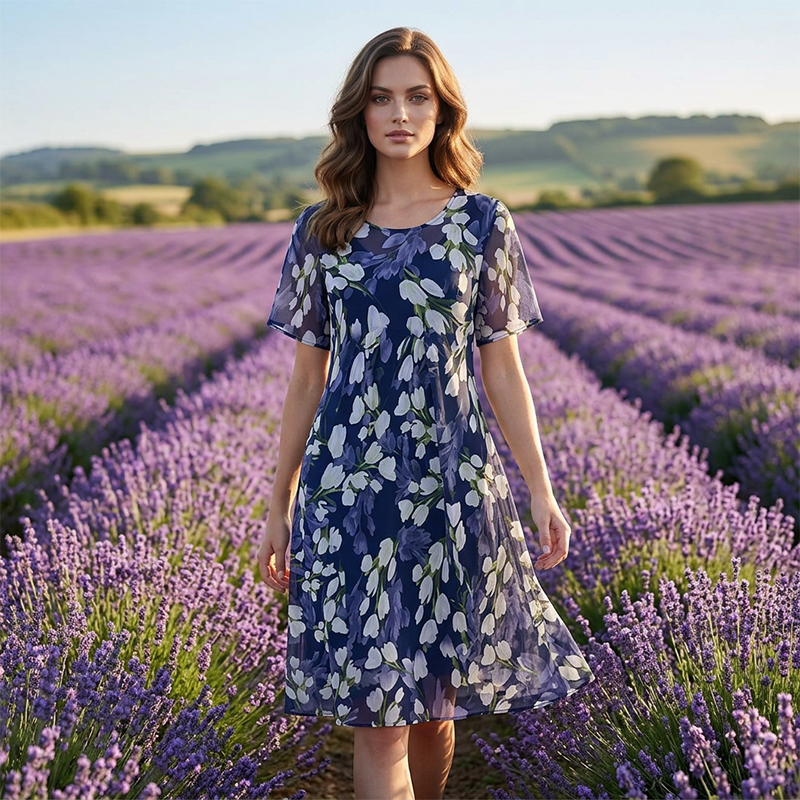 Celestina | Vestido de chiffon floral