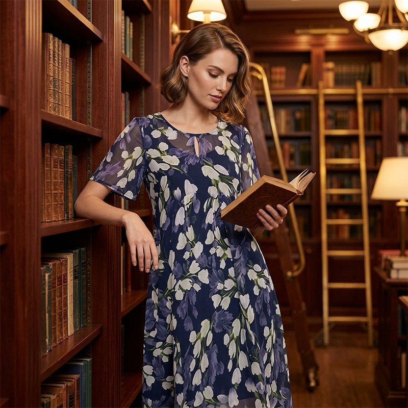 Celestina | Vestido de chiffon floral