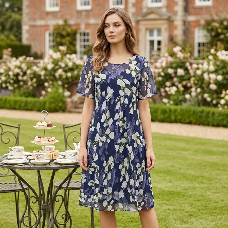 Celestina | Vestido de chiffon floral