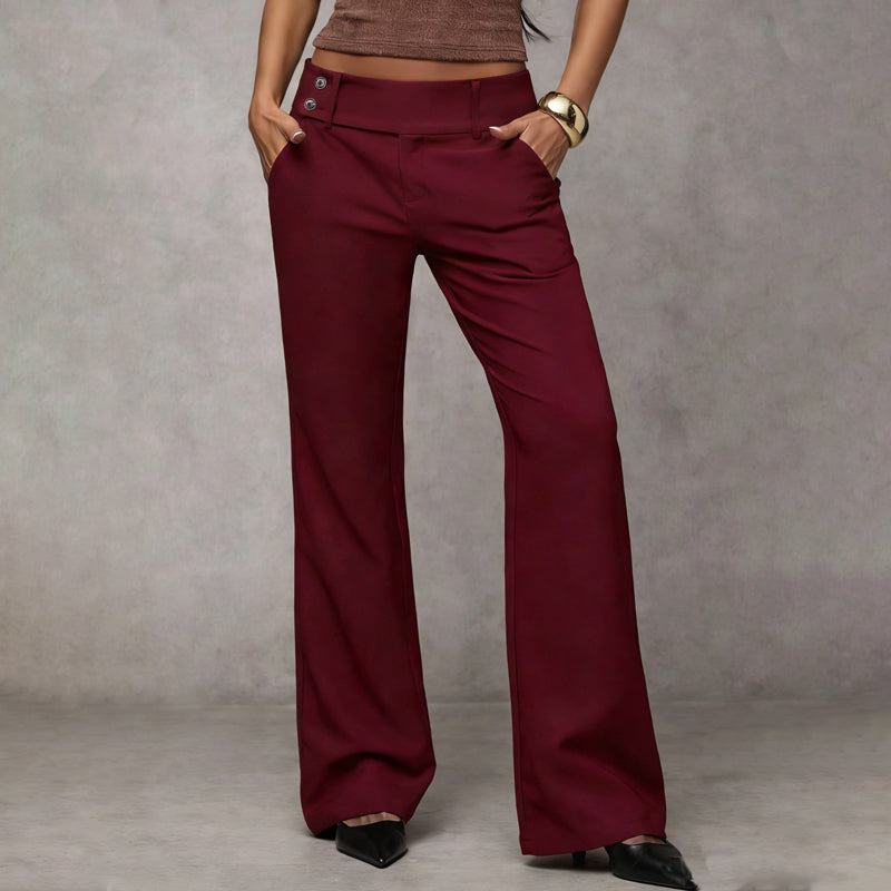 Elise | Pantalones de tiro alto con pierna ancha