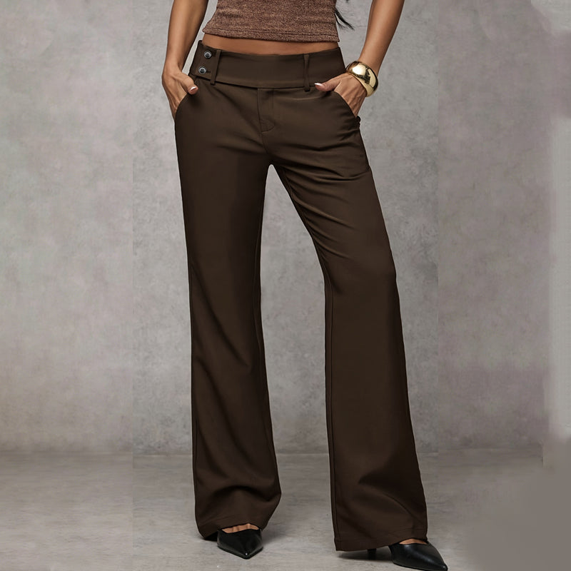 Elise | Pantalones de tiro alto con pierna ancha