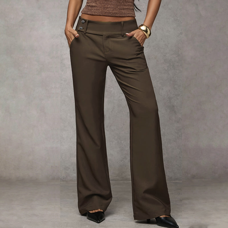 Elise | Pantalones de tiro alto con pierna ancha
